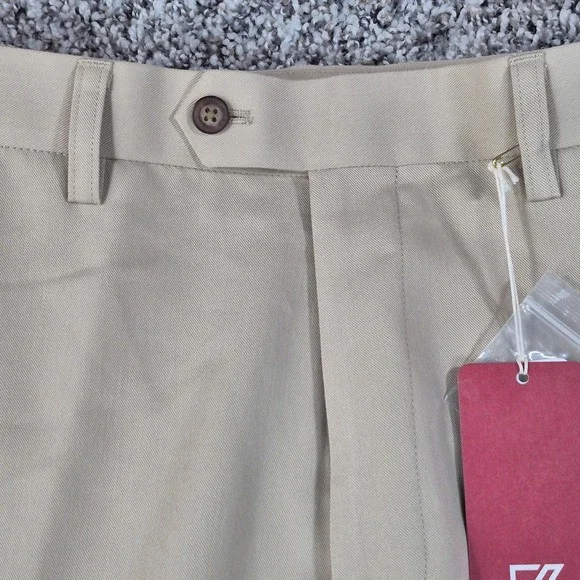 Cutter & Buck Double Pleat Microfiber Dress Pants, Slacks. Beige, 36X32. NWT!! - Picture 3 of 10